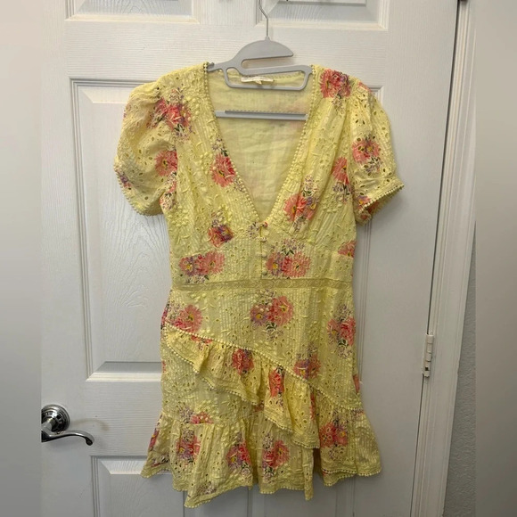 Loveshackfancy Bea Dress in Mellow Yellow sz 10 - Picture 3 of 6